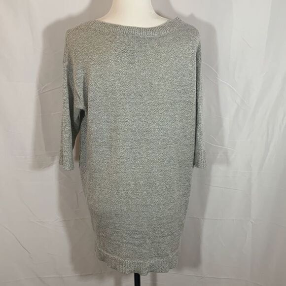 Torrid Grey Long Knit Tunic Sweater 3/4 Sleeve Top - Picture 4 of 7